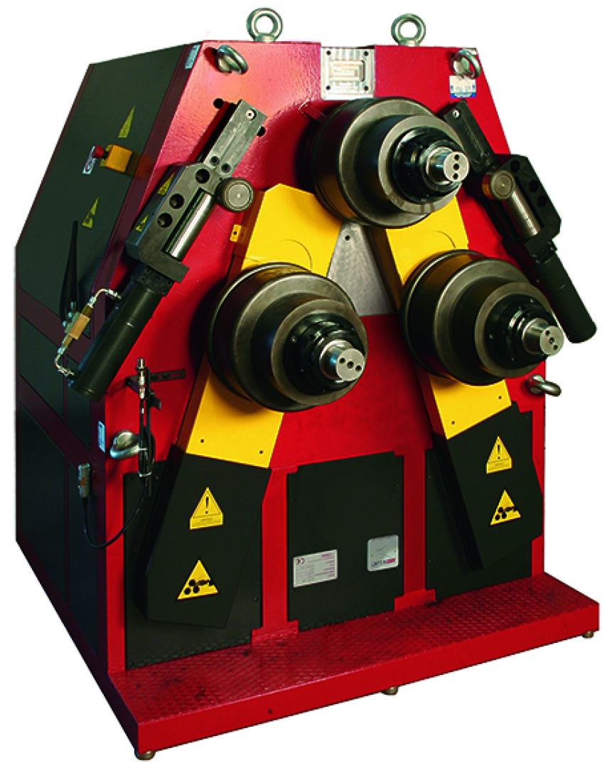The ALPHA 120 takes its success to the versatility, competitiveness and profitability of the entire Alpha series, characterized by an innovative system that controls the bending axis movement with rectilinear and convergent guides. Very popular in small and medium carpentry, has found a special place in the processing of special coils or other artifacts used in the field of water treatment technologies and liquids in general, and in all the alternative energy industry. Versions PQ10: A multi-axis positioner able to manage independently the bending machine movable elements. CNC4/3: Equipped with CNC4/3 control, Computerized Numerical Control with three axis able to automatically managed joints and bending radii predetermination. CNCi: Equipped with CNCi control, the Computerized Numerical Interpolated Control for the predetermination of the bending radii, able to manage untill 1000 steps of a virtually infinite number of storable programms. 