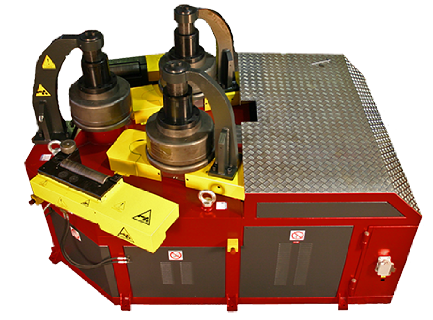 The ALPHA 200 is the bending machine at the top of the category with unique technical solutions that provide hihg performances with significantly reduced operating costs. A compact structure, transportable without the use of special means, the level of work hight, that requires no pit, the innovative system of the rectilinear guides movement, that assures the accurate working of a variety of profiles and a geometry that provides a huge machine savings on the bending waste, are some of the strenghts of this extraordinary innovative bending machine.