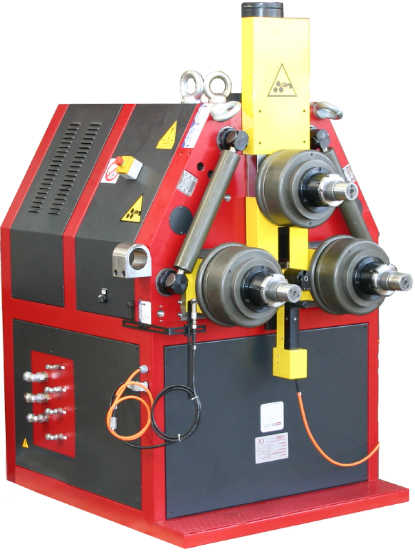 The DELTA 80  is very suitable for the bending of medium and large size profiles with open or closed section used in modern infrastructure. The geometry with variable centre axis makes this machine particularly versatile and suitable for the bending of multiple profiles used in the field of frame and similar, small and medium carpentry. Versions PQi: Equipped with PQI control, the Intelligent Quote Positioner for the predetermination of the bending radii. CNC2/2: Equipped with CNC2/2, Computerized Numerical Control with two axis able to automatically managed joints and bending radii predetermination. CNCi: Equipped with CNCi control, the Computerized Numerical Interpolated Control for the predetermination of the bending radii, able to manage untill 1000 steps of a virtually infinite number of storable programms. 