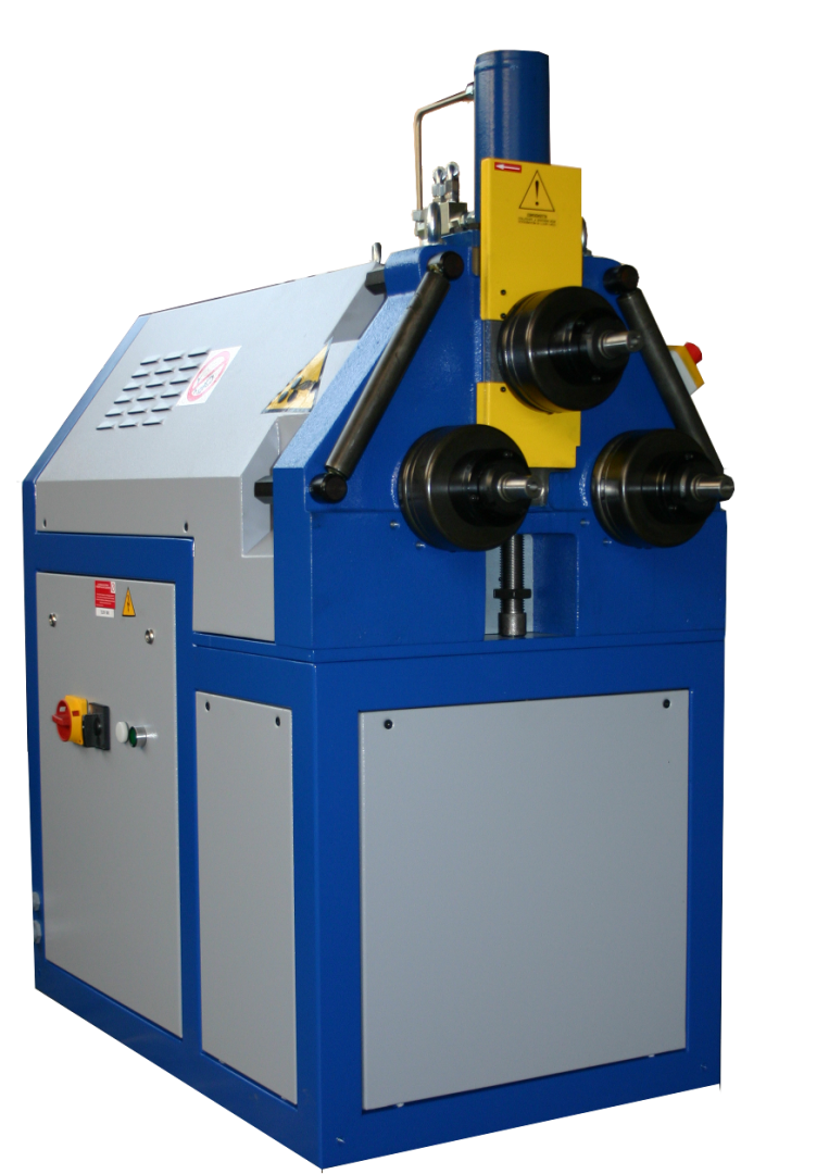 The DS50 is the category’s highest performing bending machine for anyone wanting to move into the bending world with a minimum, fast to amortize investment. Simple to use: three driving rolls, two rotation speeds, single-volume base and multiple tools make it really versatile and extremely popular for smiths and carpenter’s shops in general. Versions SIMPLY: Upper shaft manual movement and mechanical readout of the top roll position 