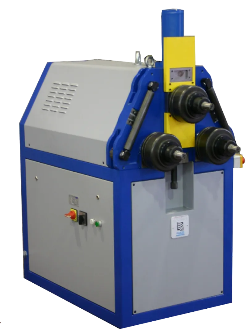 The DS60 is a pyramidal bending machine with three driving rolls electrically powered and the bending roll hydraulically adjusted. This model is the  ideal solution for a performing machine. It is fast to armonize, easy to use and can be adapted to suit every field of application. Its features make it a machine of a great value, high quality and reliability Versions BASIC: Equipped with a digital display for the top roll read out position  PQi: Equipped with PQI control, the Intelligent Quote Positioner for the predetermination of the bending radii. TOUCH: Equipped with a user-friendly touch screen Computerized Numerical control to manage two speeds on the two axis 
